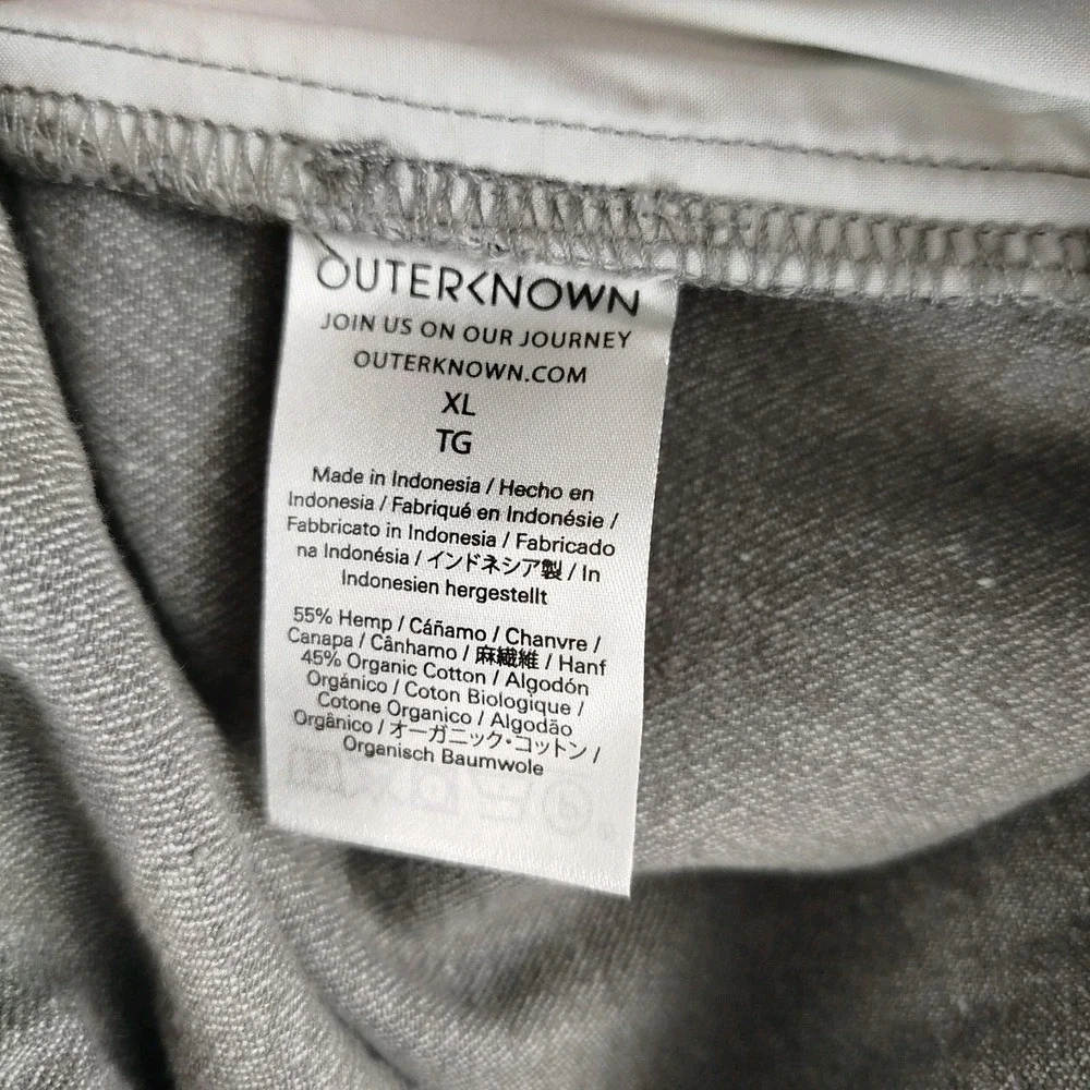 Outerknown Pants‎ Mens XLarge Gray Verano Beach Hemp Drawstring Waist
